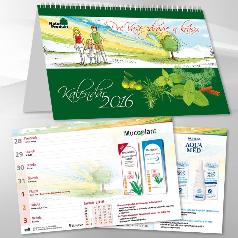 Stolní kalendář Naturprodukt 2016